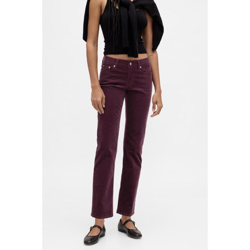 GAP Women's Burgundy Straight-Leg Pants